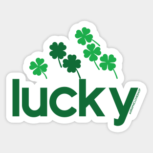 Lucky Clovers, logo inspired, St. Patrick's Day © GraphicLoveShop Sticker